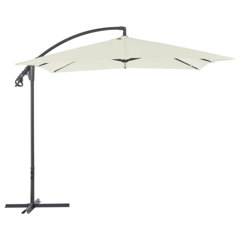 vidaXL Sombrilla voladiza con poste de acero 250x250 cm arena vidaXL Sombrilla voladiza con poste de acero 250x250 cm arena