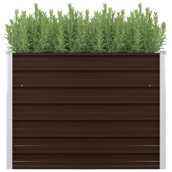 vidaXL Arriate de acero galvanizado marrón 100x40x77 cm