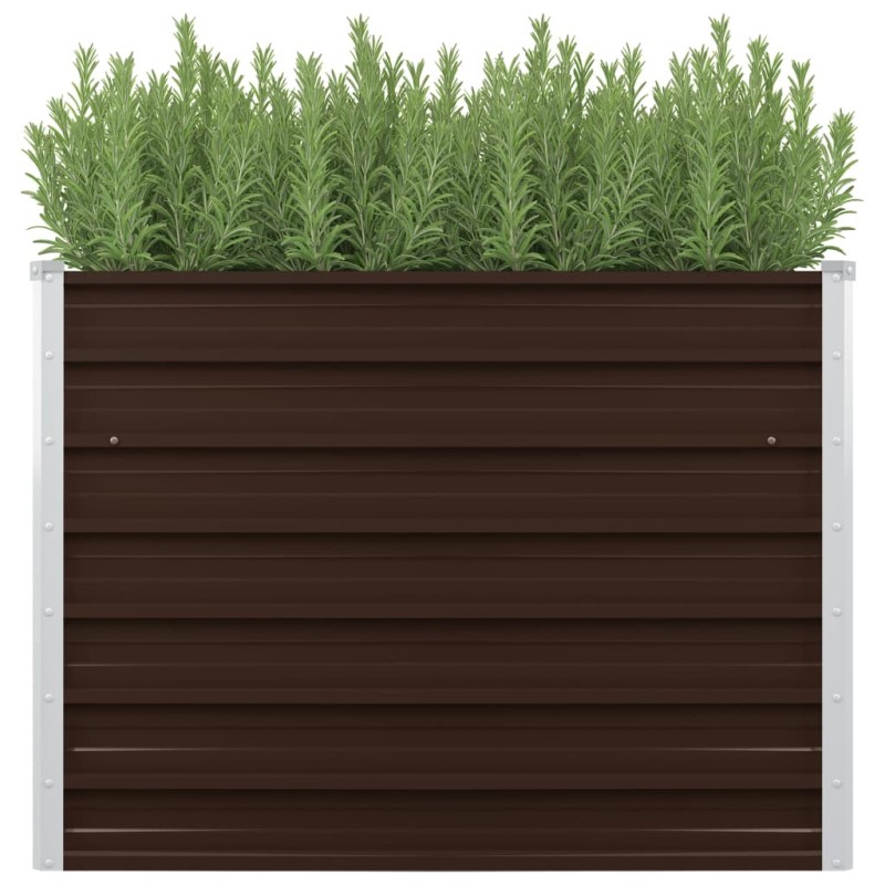 vidaXL Arriate de acero galvanizado marrón 100x40x77 cm vidaXL Arriate de acero galvanizado marrón 100x40x77 cm