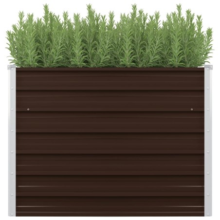 vidaXL Arriate de acero galvanizado marrón 100x40x77 cm