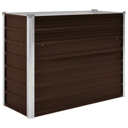 vidaXL Arriate de acero galvanizado marrón 100x40x77 cm