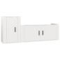 vidaXL Set de muebles de TV 2 pzas madera contrachapada blanco brillo vidaXL Set de muebles de TV 2 pzas madera contrachapada blanco brillo