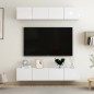 vidaXL Muebles de salón 4 piezas blanco brillante 80x30x30 cm