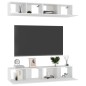 vidaXL Muebles de salón 4 piezas blanco brillante 80x30x30 cm
