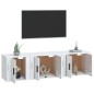 vidaXL Set de muebles de TV 3 pzas madera contrachapada blanco brillo vidaXL Set de muebles de TV 3 pzas madera contrachapada blanco brillo