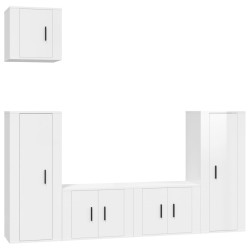 vidaXL Set de muebles de TV 5 pzas madera contrachapada blanco brillo