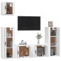 vidaXL Set de muebles de TV 5 pzas madera contrachapada blanco brillo