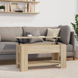 vidaXL Mesa de centro madera contrachapada roble Sonoma 101x49x52 cm