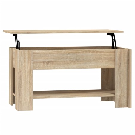 vidaXL Mesa de centro madera contrachapada roble Sonoma 101x49x52 cm