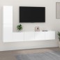 vidaXL Set de muebles de TV 4 pzas madera contrachapada blanco brillo