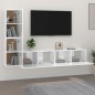 vidaXL Set de muebles de TV 4 pzas madera contrachapada blanco brillo
