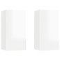 vidaXL Set de muebles de TV 4 pzas madera contrachapada blanco brillo