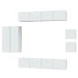 vidaXL Set de muebles de TV 8 pzas madera contrachapada blanco brillo