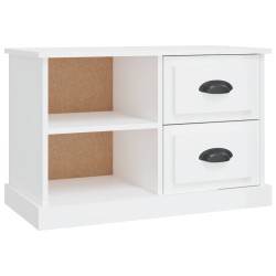 vidaXL Mueble de TV madera contrachapada blanco brillo 73x35,5x47,5 cm
