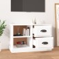 vidaXL Mueble de TV madera contrachapada blanco brillo 73x35,5x47,5 cm