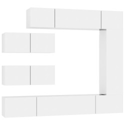 vidaXL Set de muebles de TV 7 pzas madera contrachapada blanco brillo