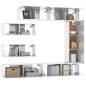 vidaXL Set de muebles de TV 7 pzas madera contrachapada blanco brillo