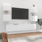 vidaXL Set de muebles de TV 6 pzas madera contrachapada blanco brillo