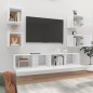 vidaXL Set de muebles de TV 6 pzas madera contrachapada blanco brillo