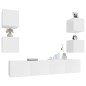 vidaXL Set de muebles de TV 6 pzas madera contrachapada blanco brillo