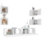 vidaXL Set de muebles de TV 6 pzas madera contrachapada blanco brillo