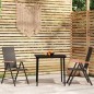 vidaXL Juego de comedor de jardín 3 piezas negro