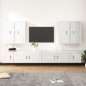 vidaXL Set de muebles de TV 8 pzas madera contrachapada blanco brillo
