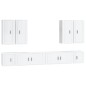 vidaXL Set de muebles de TV 8 pzas madera contrachapada blanco brillo