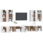 vidaXL Set de muebles de TV 8 pzas madera contrachapada blanco brillo