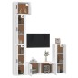 vidaXL Set de muebles de TV 5 pzas madera contrachapada blanco brillo vidaXL Set de muebles de TV 5 pzas madera contrachapada blanco brillo