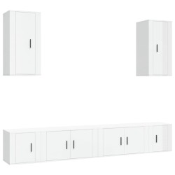 vidaXL Set de muebles de TV 6 pzas madera contrachapada blanco brillo