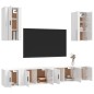 vidaXL Set de muebles de TV 6 pzas madera contrachapada blanco brillo vidaXL Set de muebles de TV 6 pzas madera contrachapada blanco brillo