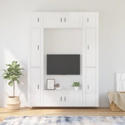 vidaXL Set de muebles de TV 8 pzas madera contrachapada blanco brillo