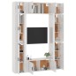 vidaXL Set de muebles de TV 8 pzas madera contrachapada blanco brillo