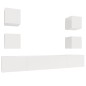 vidaXL Set de muebles de TV 6 pzas madera contrachapada blanco brillo