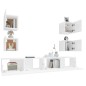 vidaXL Set de muebles de TV 6 pzas madera contrachapada blanco brillo