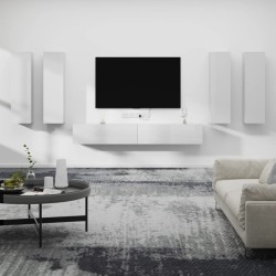 vidaXL Set de muebles de TV 6 pzas madera contrachapada blanco brillo