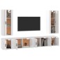 vidaXL Set de muebles de TV 6 pzas madera contrachapada blanco brillo vidaXL Set de muebles de TV 6 pzas madera contrachapada blanco brillo