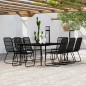 vidaXL Juego de comedor de jardín 9 piezas negro vidaXL Juego de comedor de jardín 9 piezas negro