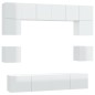 vidaXL Set de muebles de TV 8 pzas madera contrachapada blanco brillo