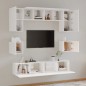 vidaXL Set de muebles de TV 8 pzas madera contrachapada blanco brillo