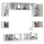 vidaXL Set de muebles de TV 8 pzas madera contrachapada blanco brillo
