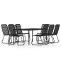 vidaXL Juego de comedor de jardín 9 piezas negro vidaXL Juego de comedor de jardín 9 piezas negro