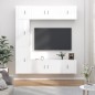 vidaXL Set de muebles de TV 7 pzas madera contrachapada blanco brillo