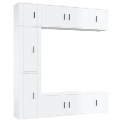vidaXL Set de muebles de TV 7 pzas madera contrachapada blanco brillo
