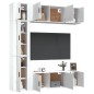 vidaXL Set de muebles de TV 7 pzas madera contrachapada blanco brillo