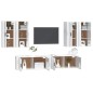 vidaXL Set de muebles de TV 6 pzas madera contrachapada blanco brillo