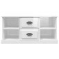 vidaXL Mueble de TV madera contrachapada blanco brillo 99,5x35,5x48 cm vidaXL Mueble de TV madera contrachapada blanco brillo 99,5x35,5x48 cm