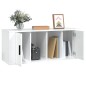 vidaXL Mueble de TV madera contrachapada blanco brillo 100x35x40 cm vidaXL Mueble de TV madera contrachapada blanco brillo 100x35x40 cm