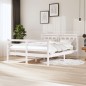 vidaXL Estructura de cama de madera maciza blanca 140x200 cm vidaXL Estructura de cama de madera maciza blanca 140x200 cm